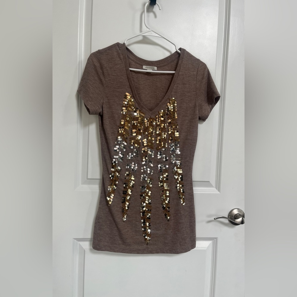 Boston Proper Sequin Tee - Picture 3 of 4